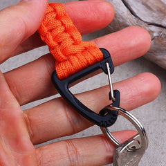 Braided Nylon Keychain w/ Metal Triangle Buckle