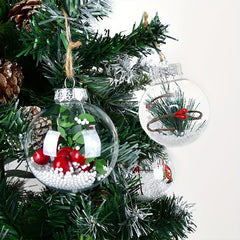 12pcs Transparent Christmas Ball Pendants Tree Hanging Decoration