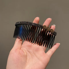 Happy Face Flowers Heart Decor Hair Comb Rhinestone Headwear