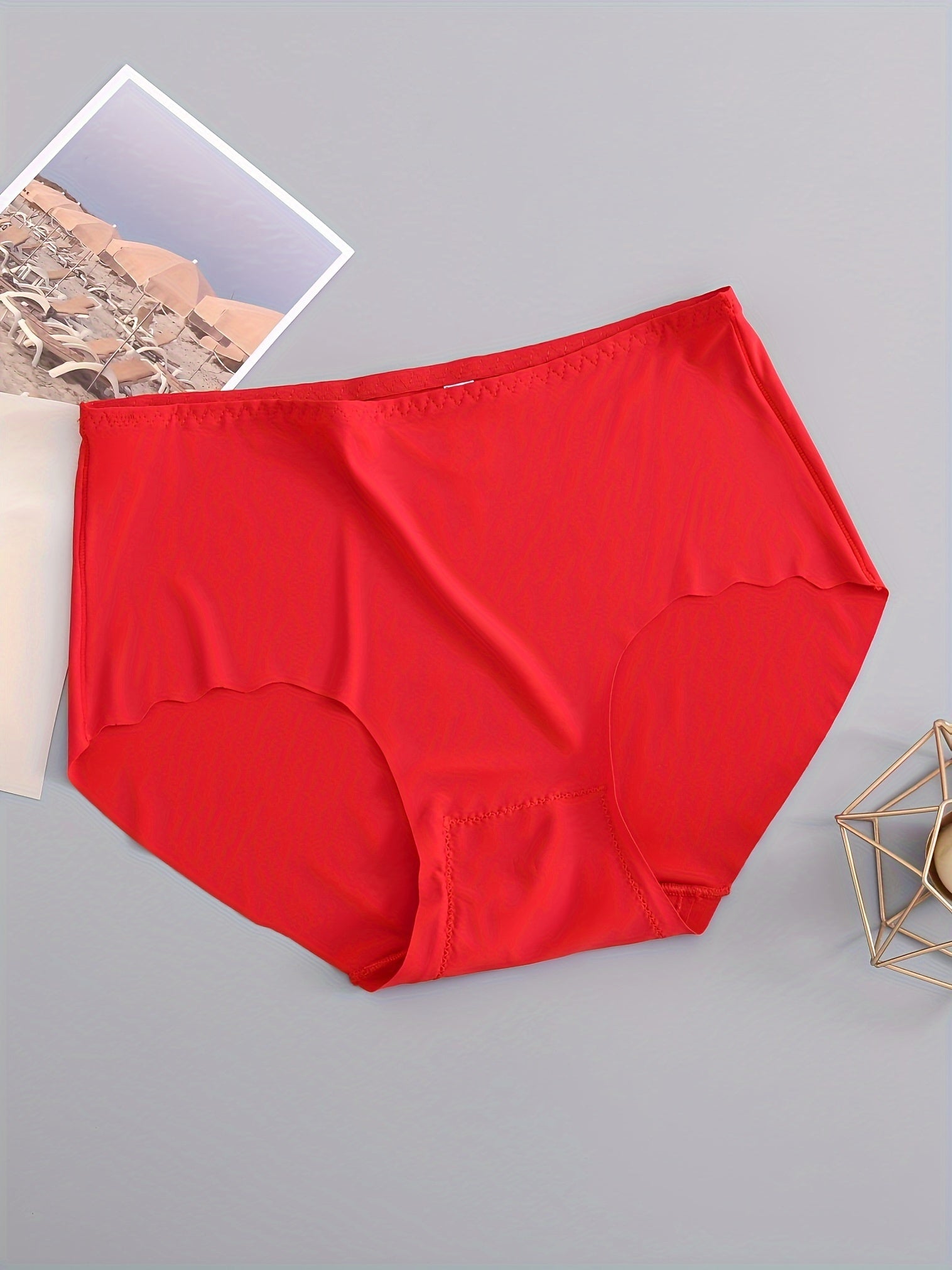 5 Pack Plus Size Seamless Comfort Panties Women's Casual Underwear