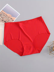 5 Pack Plus Size Seamless Comfort Panties Women's Casual Underwear
