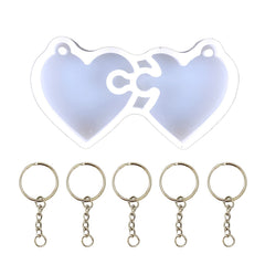 Puzzle Heart Silicone Keychain Mold DIY Jewelry Pendant Making Tool