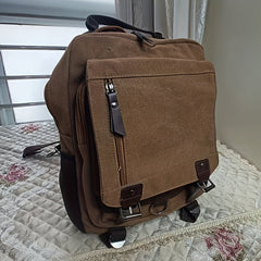 Retro Style Canvas Backpack for Outdoor Travel and Commute