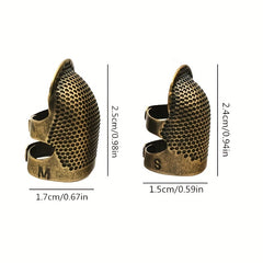 2pcs Adjustable Retro Finger Thimble, Ancient Copper Thimble