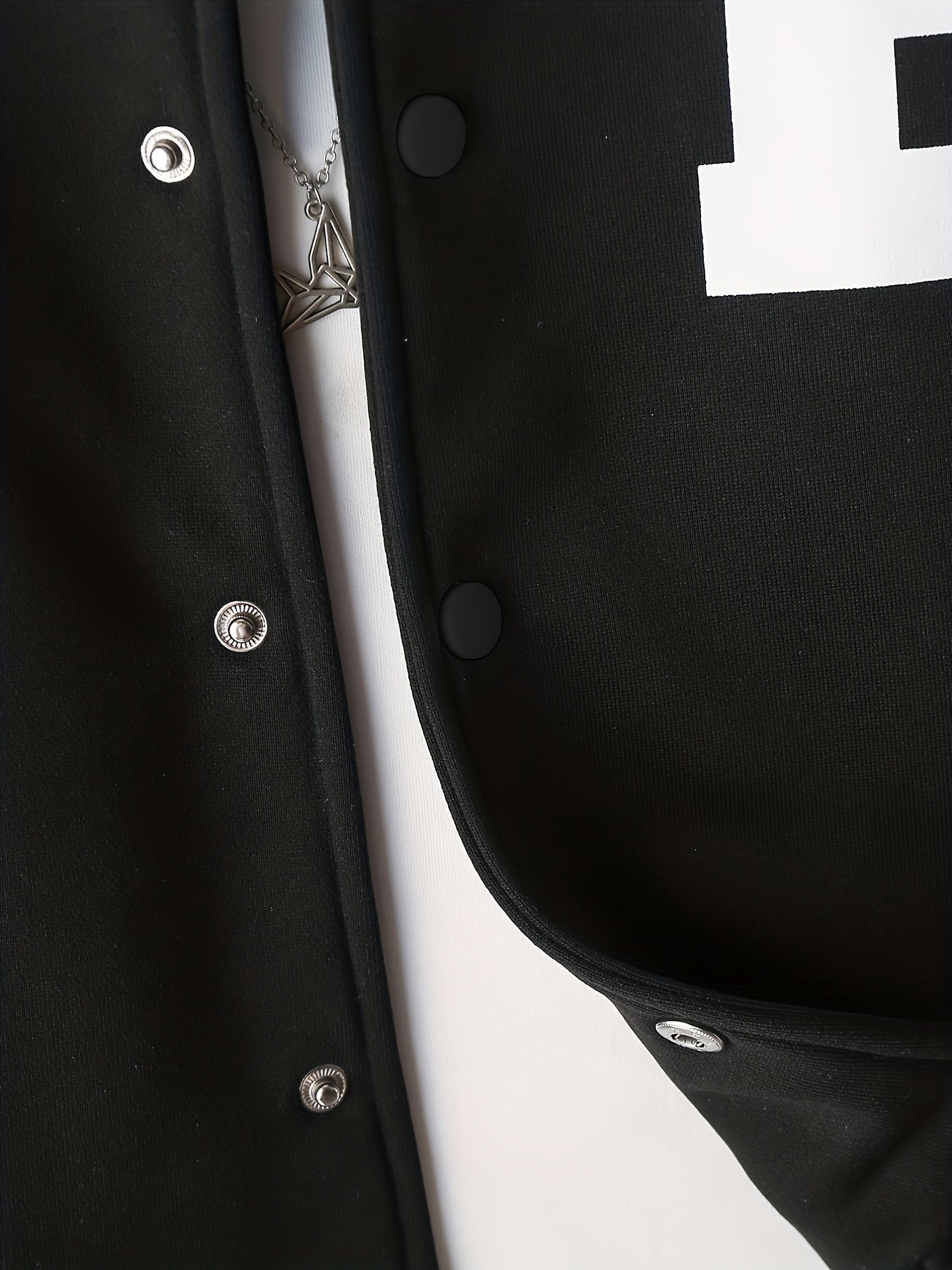 Boys Baseball Collar Varsity Jacket Block Drop Shoulder B Graphic