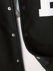 Boys Baseball Collar Varsity Jacket Block Drop Shoulder B Graphic