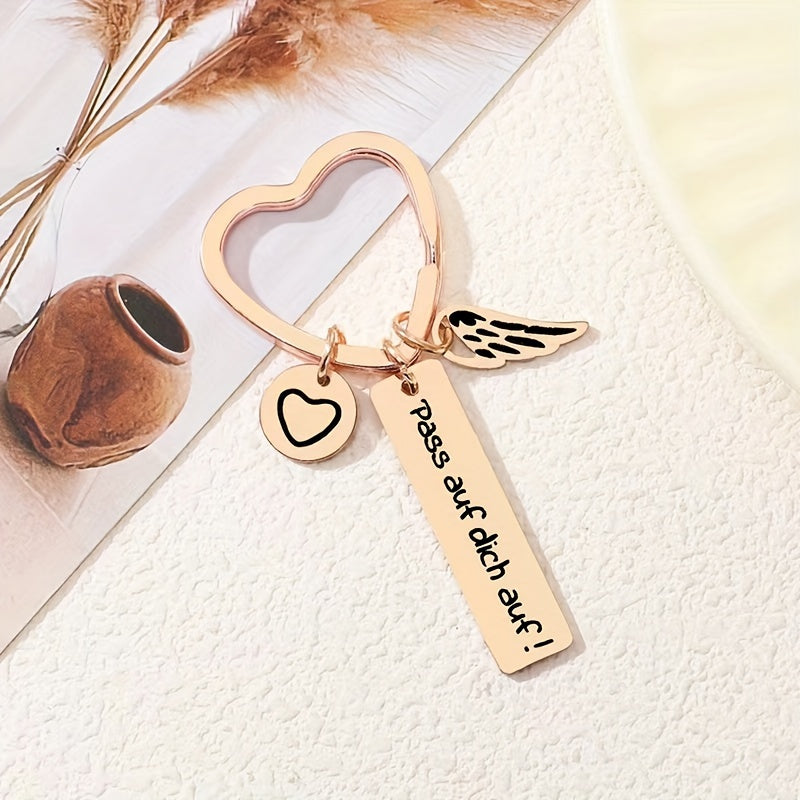 Heart Shaped Keychain Pendant for Car Keys Backpacks Wallets