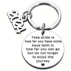 Stainless Steel Keychain Graduation Gift Backpack Pendant Small Gift