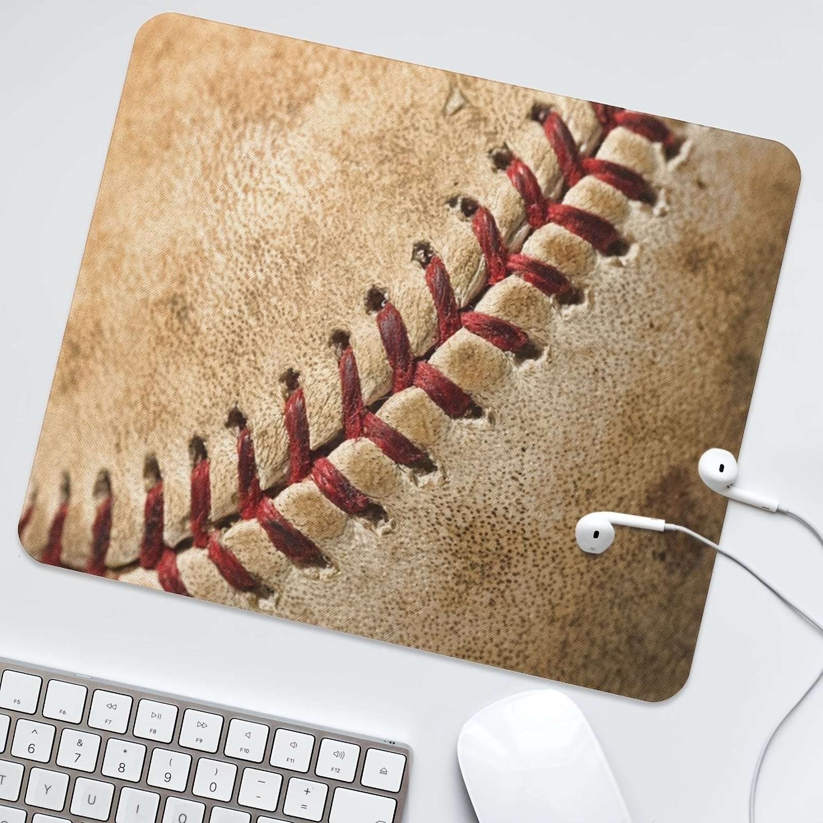 Vintage Baseball Stitches Mouse Pad 24.89 X 2