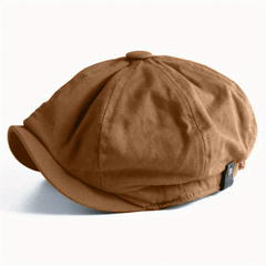Adjustable Leather Ear Protection Newsboy Cap for Middle-aged Men Dad