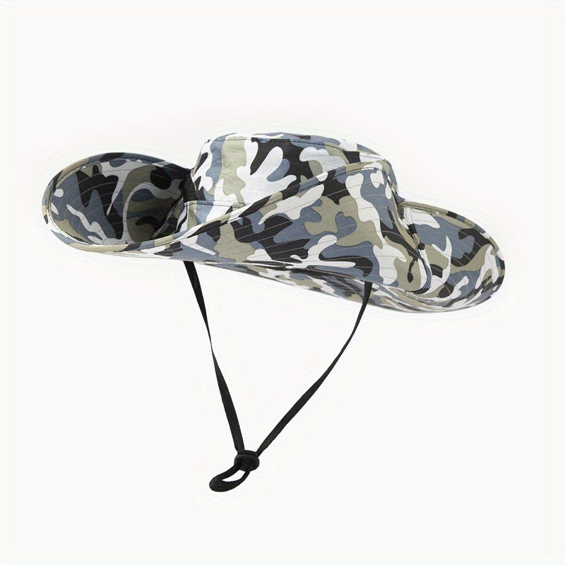 Camouflage Bucket Hat UV Protection Wide Brim Outdoor Boonie Hat