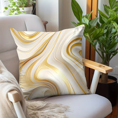 Golden Marble Flannel Pillowcase for Sofas Beds Office Chairs