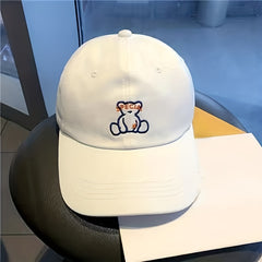 Bear Embroidery Baseball Cap Breathable Dad Hat