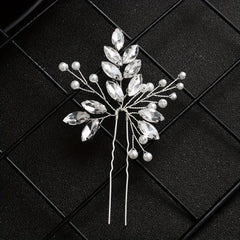 Bridal Hairpin Faux Pearl Rhinestone U shaped Hairpin Vintage
