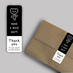 51pcs Minimalist Thank You Sticker Sealing Packaging Decoration Milk Tea Cup