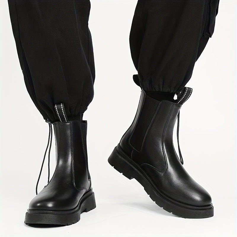 Men's High Top Round Toe Chelsea Boots