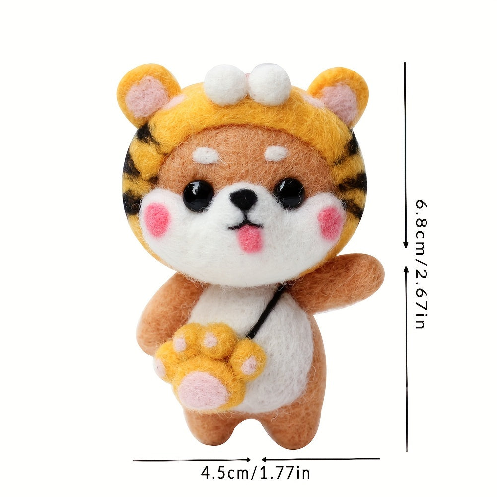Wool Felting Kit Beginner Animal Dog Shiba DIY Art Craft Kids Adults Pen