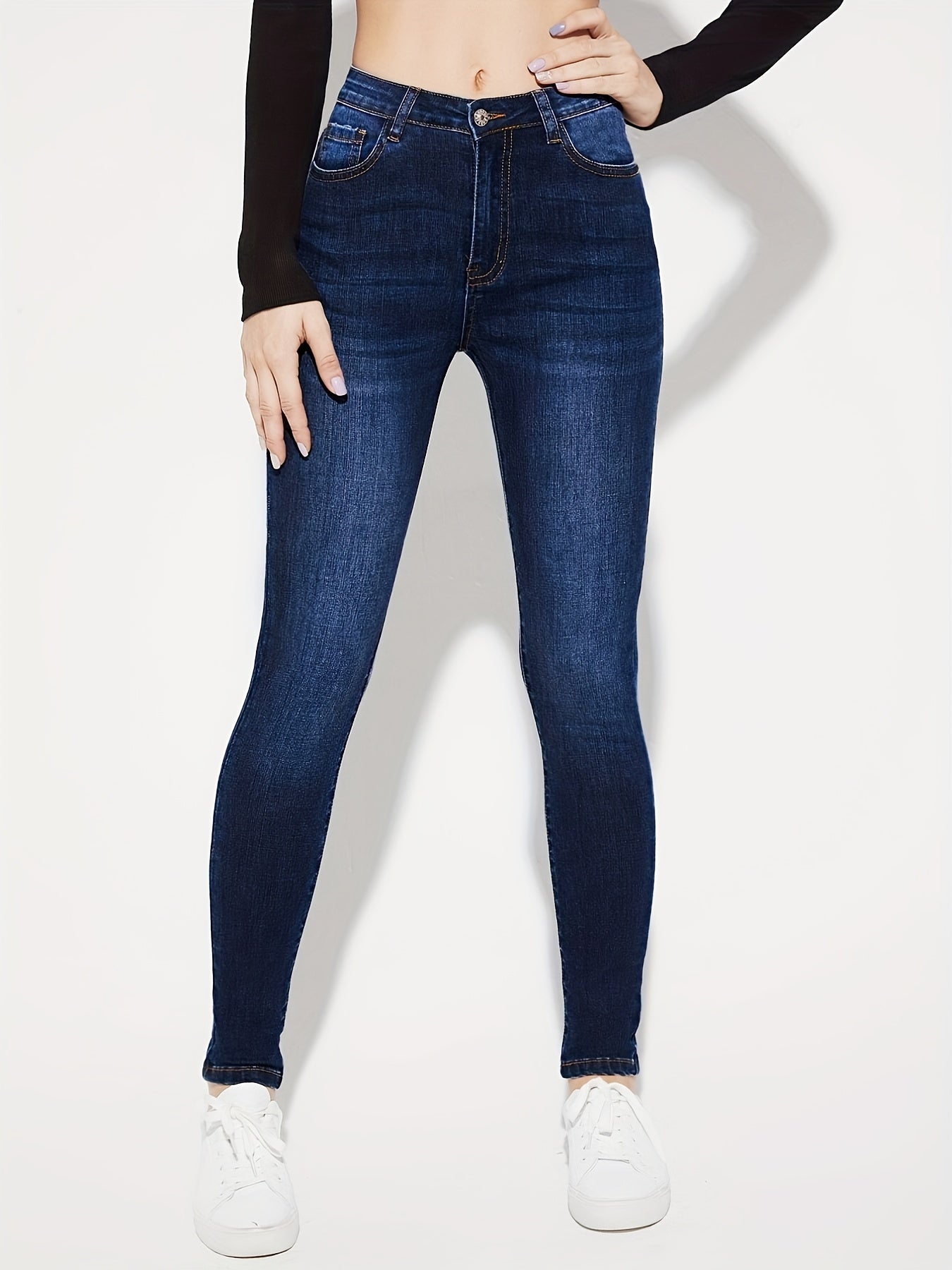 High Stretch Skinny Jeans High Waist Slim Fit Denim Pants