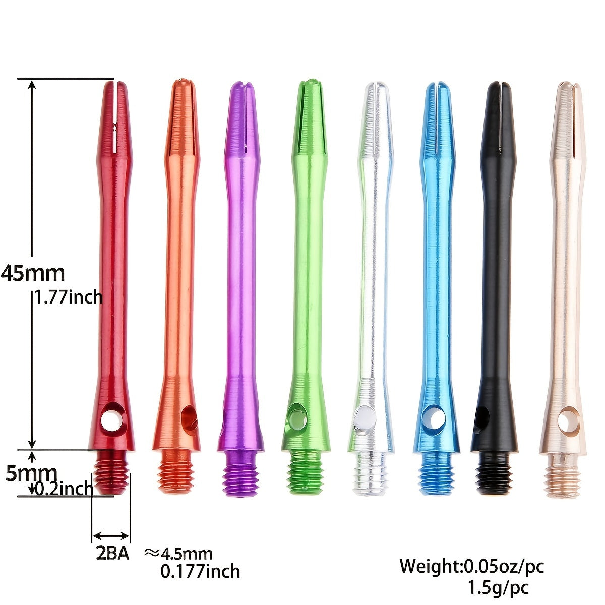 6pcs 2BA Aluminum Dart Shafts for Outdoor Games