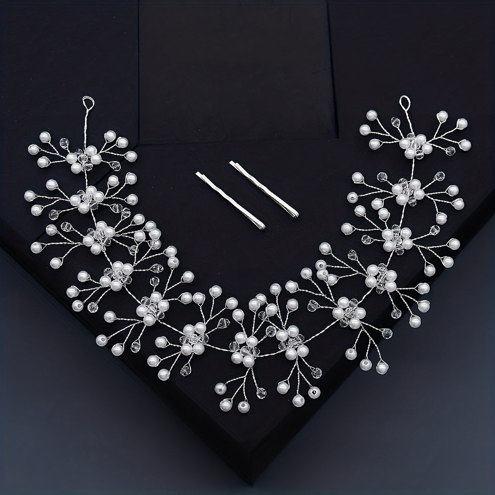 Crystal Head Piece Hairband with Bobby Pin Wedding Bridal Bridesmaid