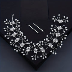 Crystal Head Piece Hairband with Bobby Pin Wedding Bridal Bridesmaid