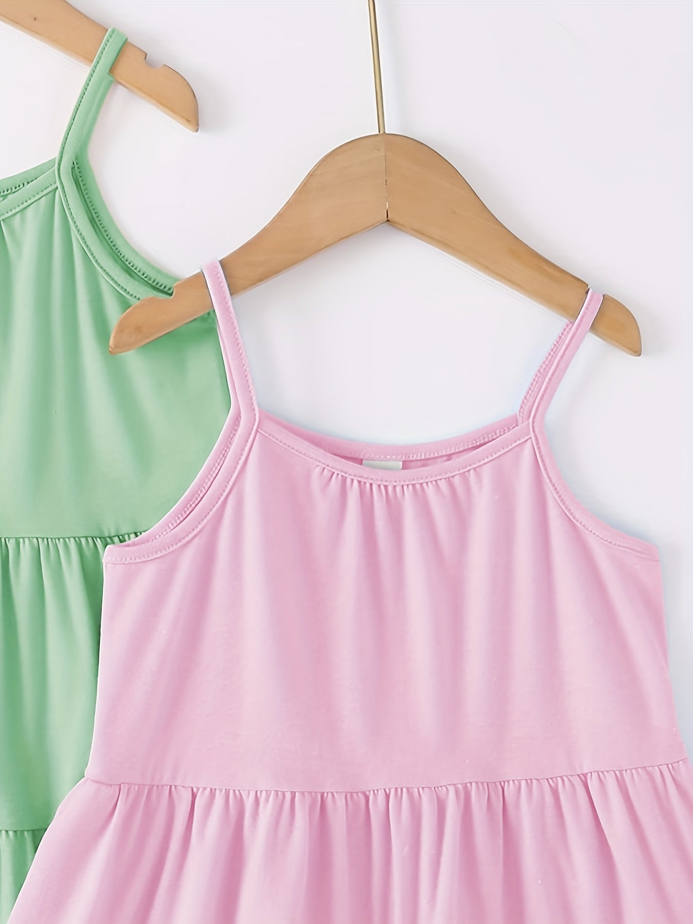 2pcs Toddler Girls Spaghetti Strap Swing Dress for Sunmmer