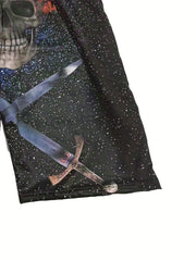 Men's Galaxy Skull Graphic Shorts - Stylish & Comfortable 3D Print Casual Shorts