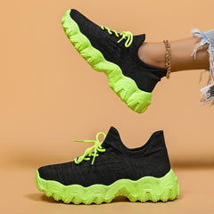Women's Lace-Up Knit Breathable Socks Sneakers