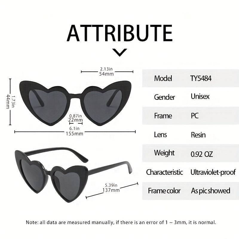 Heart Shaped Cat Eye Sunglasses Vintage Heart Glasses