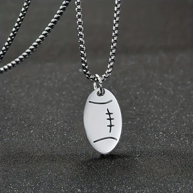Rugby Men's Stainless Steel Necklace Football Necklace Gift