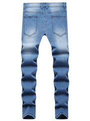 Men's Slim Fit Jeans Distressed Denim Pants