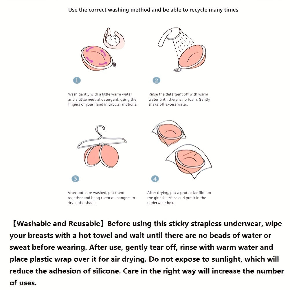 Invisible Stick On Lift Bra Strapless Seamless Push Up Self Adhesive Bra