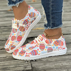 Colorful Pattern Breathable Flat Skate Shoes