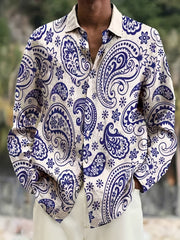 Paisley Pattern Men s Long Sleeve Shirt - Spring Fall Outdoor Vacation