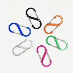 2pcs S Type Mountaineering Buckle Aluminum Alloy 8 Buckle Multifunctional