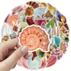 50pcs Sea Shell Conch Stickers For Waterproof Vinyl Stickers