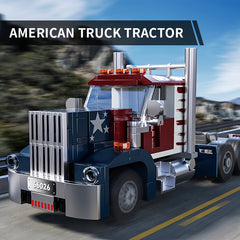 American Truck Trailer Building Blocks Model with Detachable Carriage Toy