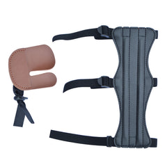 Archery Protective Gear Set 3 Finger Leather Arm Guard Bracers Finger Tabs