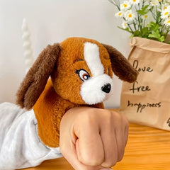 Fluffy Brown Puppy Plush Wristband Toy