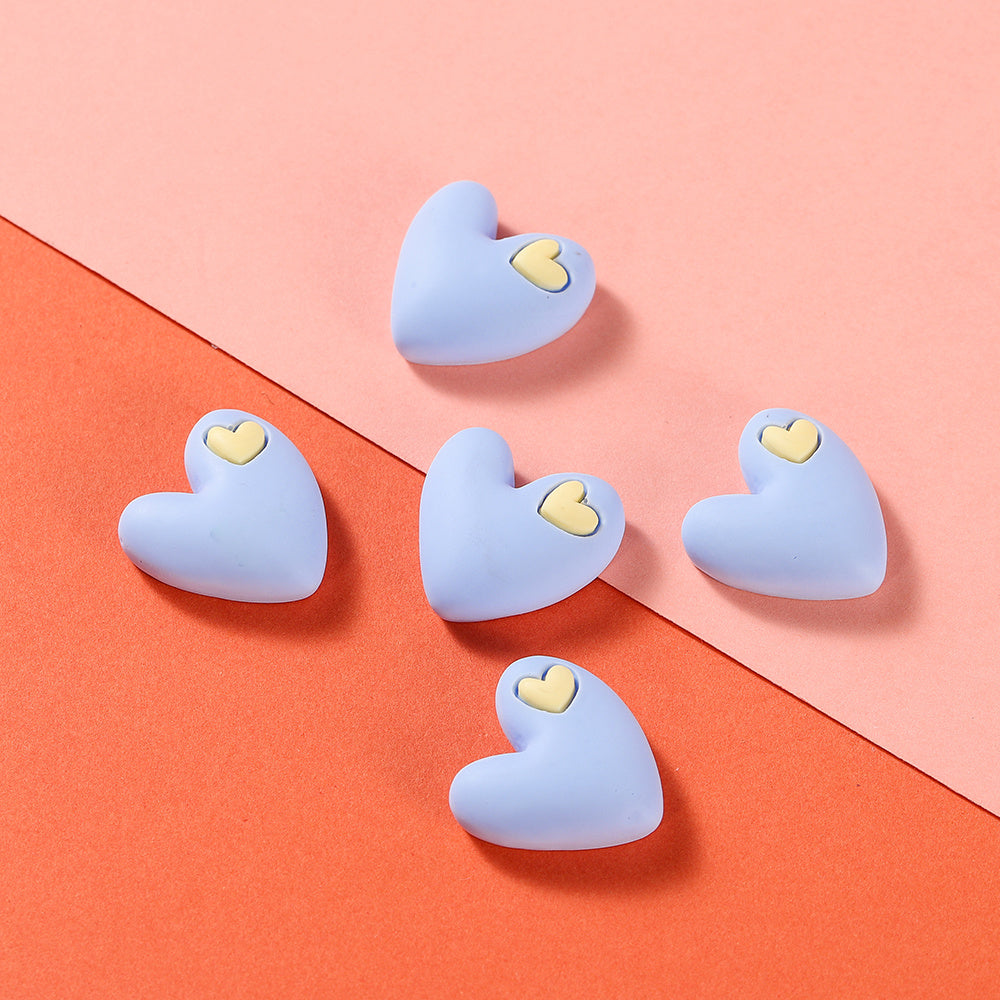 10pcs DIY Resin Decoration Heart M Beans Mini Food Cream Glue Resin Accessories