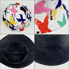 Graffiti Print Reversible Bucket Hat Hip Hop Unisex Couple Basin Hat