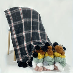 Plaid Scarf Faux Cashmere Shawl Casual Head Wrap Gift For Mother