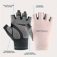 Mountain Bike Half Finger Cycling Gloves Anti Slip Breathable Sweat Absorbing