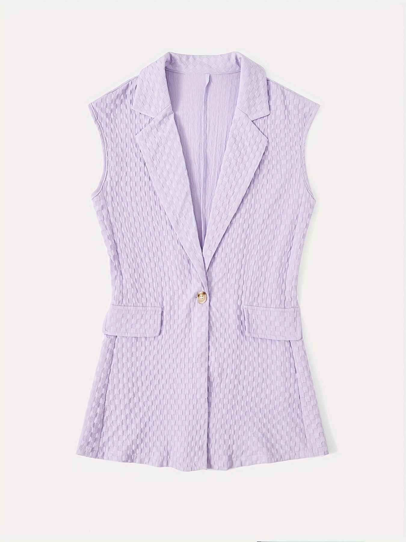 Solid Sleeveless Vest Blazer Casual Lapel Outerwear