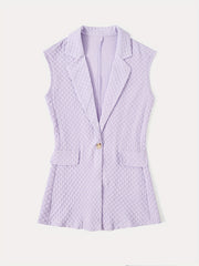 Solid Sleeveless Vest Blazer Casual Lapel Outerwear