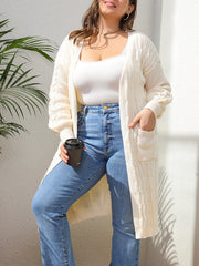 Casual Jacquard Lantern Sleeve Knit Cardigan