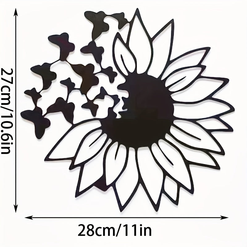 Butterfly Sunflower Metal Wall Decor for Home Modern Art