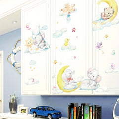 Moon Baby Elephant Bear Wall Stickers