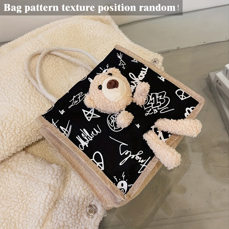 Bear Tote Canvas Cartoon Handbag Bag Shopping Bag