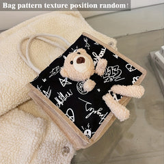 Bear Tote Canvas Cartoon Handbag Bag Shopping Bag